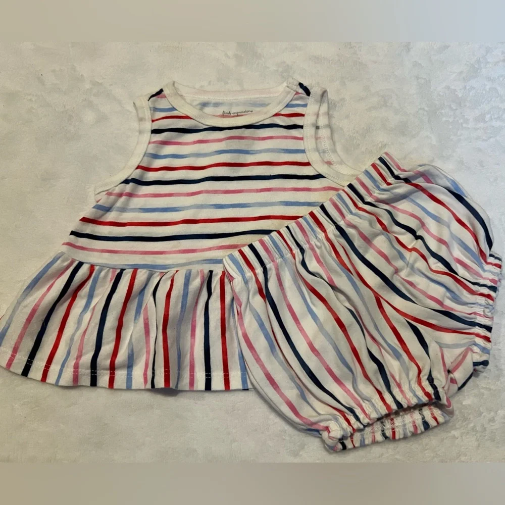 12 month Baby girl matching Set top and diaper cover